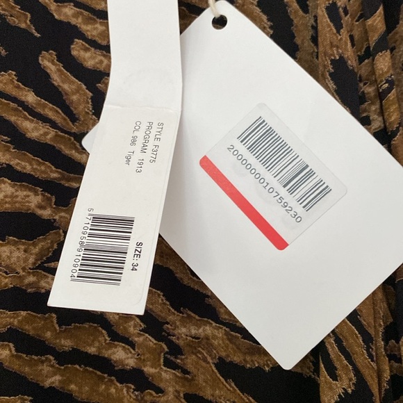 GANNI Tiger Print Dress NWT Size 34 Size US 2 Animal Print‎ Mobwife Chic Viscose - Picture 6 of 16